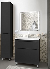 Style Line Мебель для ванной Бергамо Мини 80 черная Люкс антискрейтч Plus – фотография-11